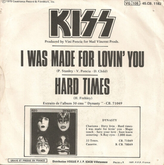 Kiss - I Was Made For Lovin' You