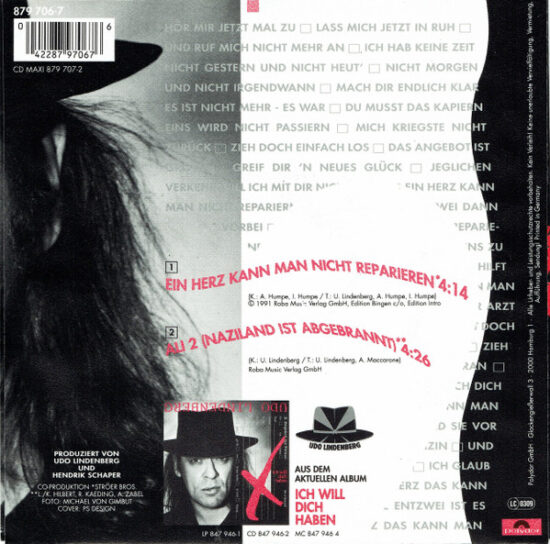 Udo Lindenberg - Ein Herz Kann Man Nicht Reparieren