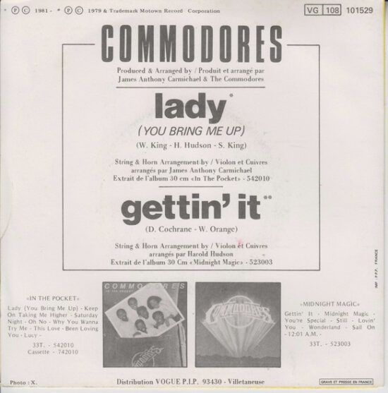 Commodores - Lady (You Bring Me Up)
