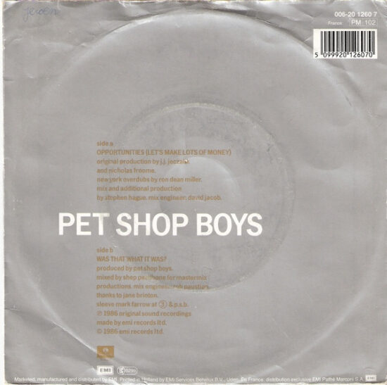 Pet Shop Boys - Opportunities (Let's Make Lots Of Money)