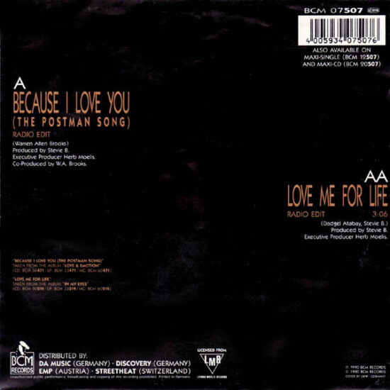 Stevie B - Because I Love You (The Postman Song) / Love Me For Life