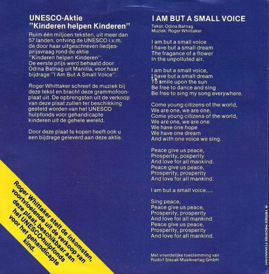 Roger Whittaker - I Am But A Small Voice