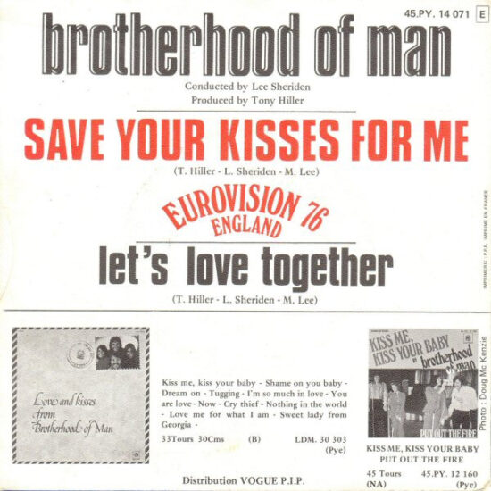 Brotherhood Of Man - Save Your Kisses For Me