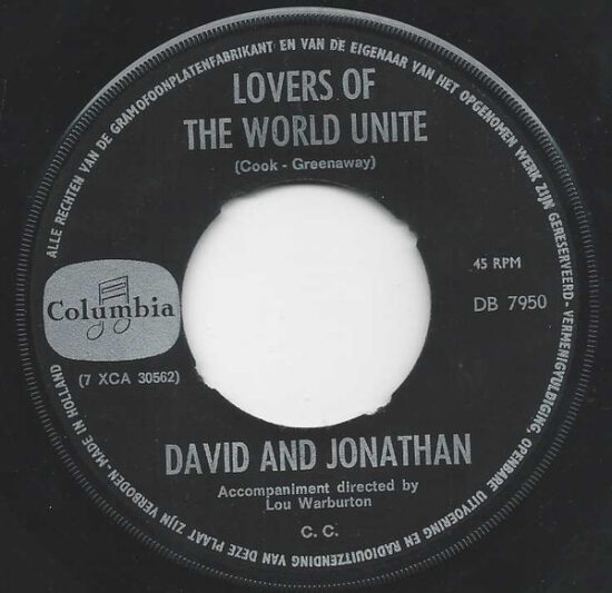 David & Jonathan - Lovers Of The World Unite