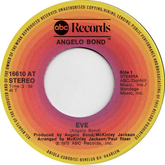 Angelo Bond - Eve / I Love You For What You Are