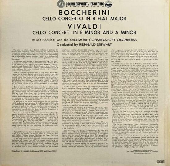 Aldo Parisot - Boccherini: Cello Concerto In B Flat Major/Vivaldi: Cello Concerti In E Minor & A Minor
