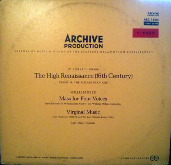William Byrd - Mass For Four Voices / Virginal Music