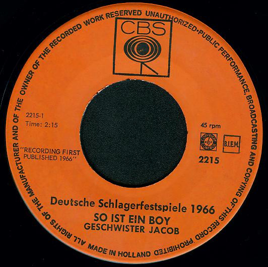 Geschwister Jacob - So Ist Ein Boy / Stop, Stop Stop My Darling