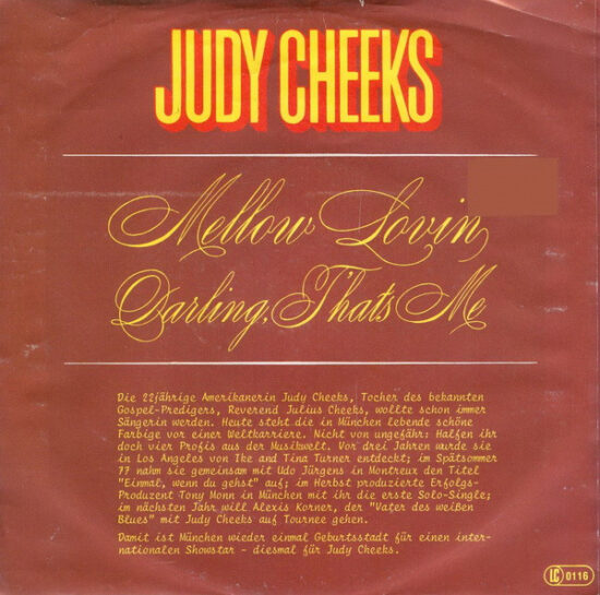 Judy Cheeks - Mellow Lovin'