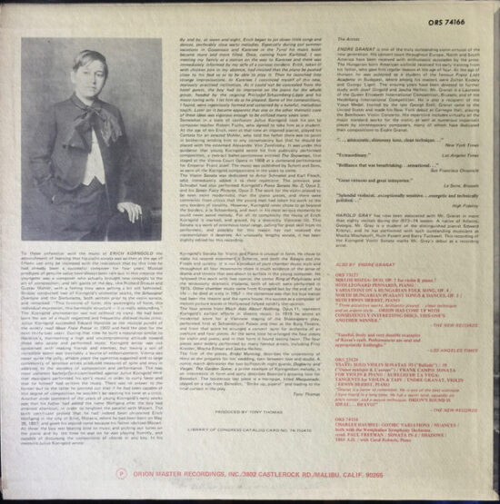 Erich Wolfgang Korngold - Sonata For Violin & Piano / 4 Pieces From "Much Ado About Nothing"