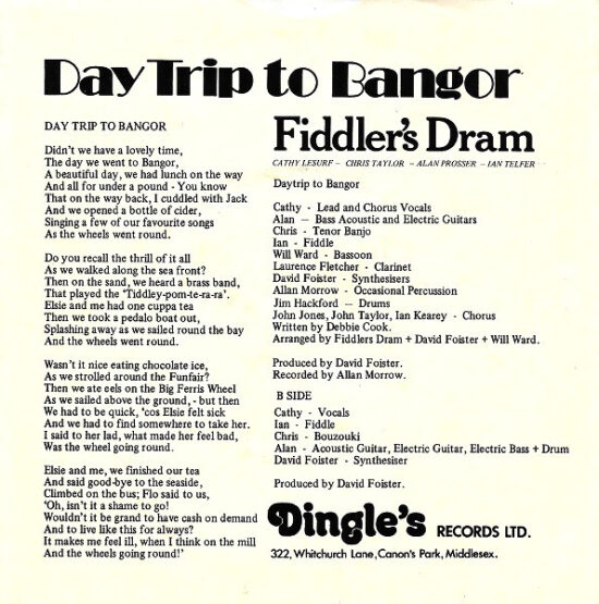 Fiddler's Dram - Daytrip To Bangor (Didn't We Have A Lovely Time)