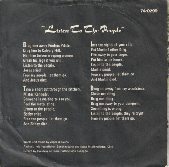 Zager & Evans - Listen To The People