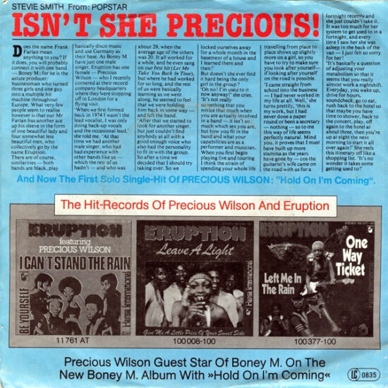 Precious Wilson - Hold On I'm Coming / Funky Dancer (You Got Me Dancing)