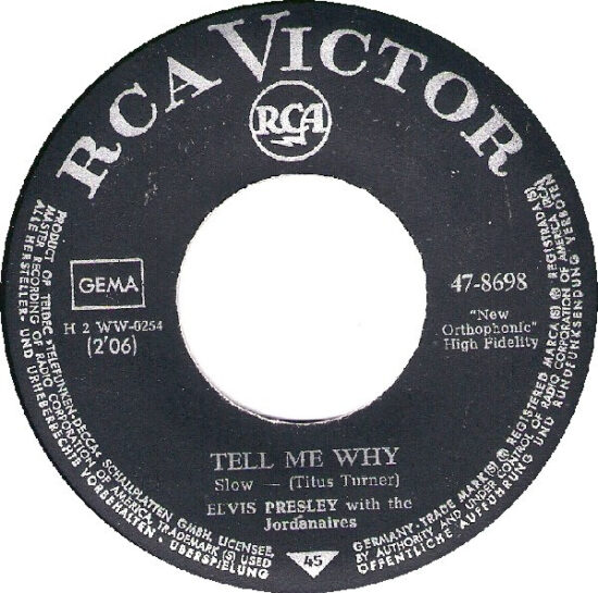 Elvis Presley - Tell Me Why / Puppet On A String