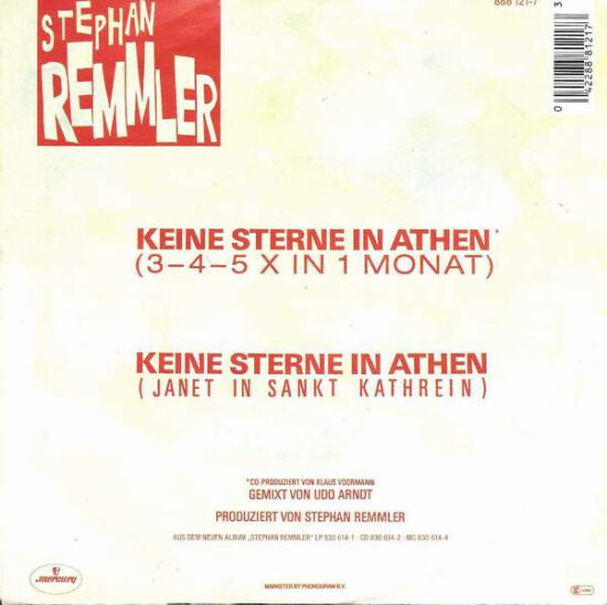 Stephan Remmler - Keine Sterne In Athen (3-4-5 X In 1 Monat)