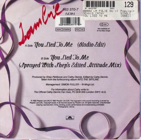 Cathy Dennis - You Lied To Me