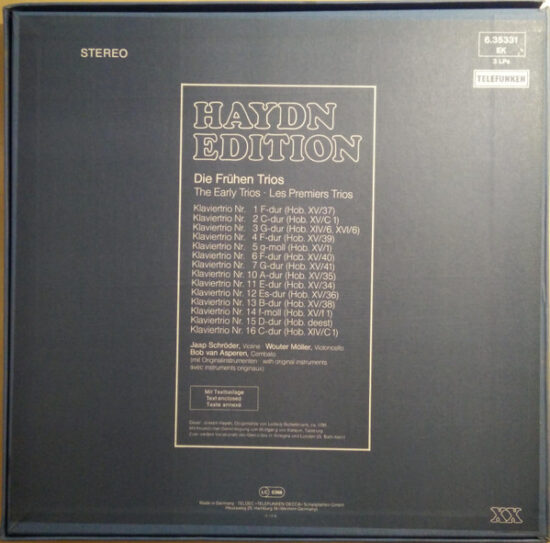 Joseph Haydn - Die Frühen Trios = The Early Trios = Les Premiers Trios