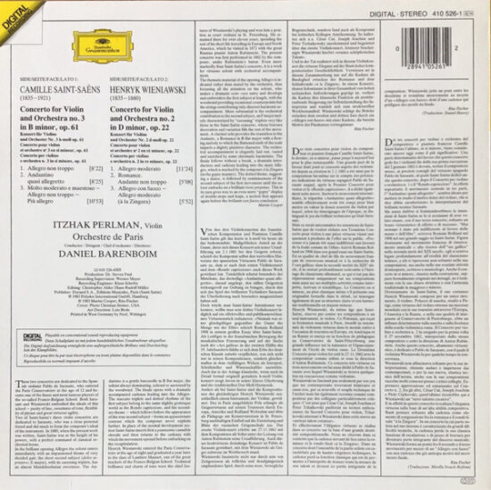 Itzhak Perlman - Violin Concerto No.3 / Violin Concerto No.2