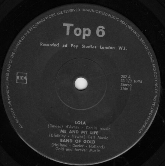 Various - 6 Top Hits From England