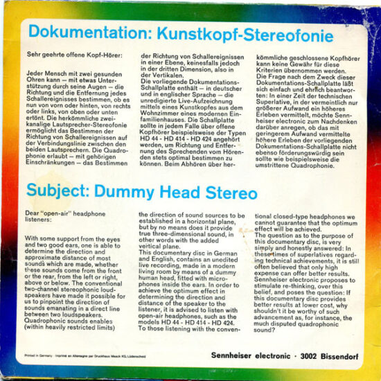 Unknown Artist - Kunstkopf-Stereofonie / Dummy Head Stereo