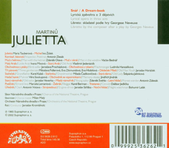 Bohuslav Martinů - Julietta (Opera In 3 Acts)