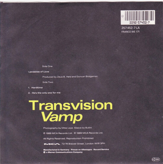 Transvision Vamp - Landslide Of Love