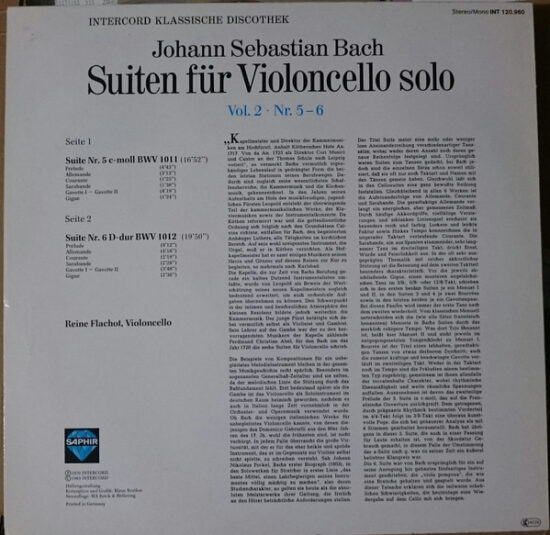 Johann Sebastian Bach - Suiten Für Violoncello Solo - Vol. 2 - Nr. 5 - 6