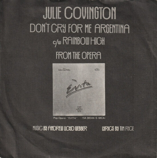 Julie Covington - Don't Cry For Me Argentina