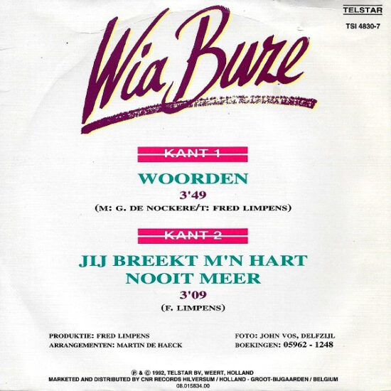 Wia Buze - Woorden