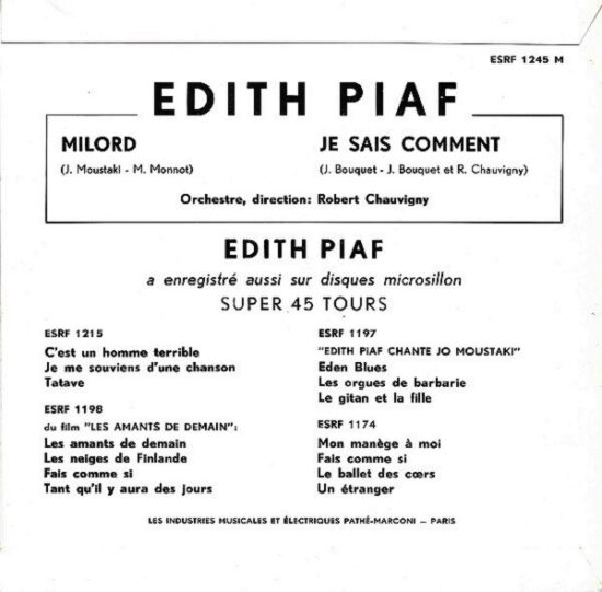 Edith Piaf - Milord