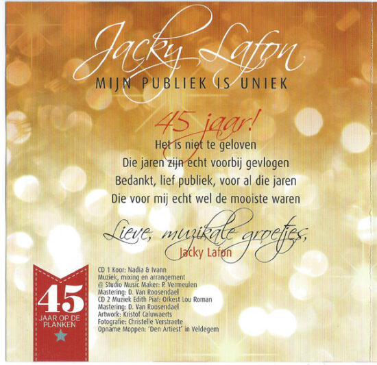 Jacky Lafon - Mijn Publiek Is Uniek