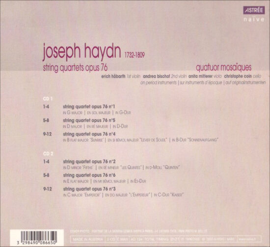 Joseph Haydn - String Quartets, Opus 76