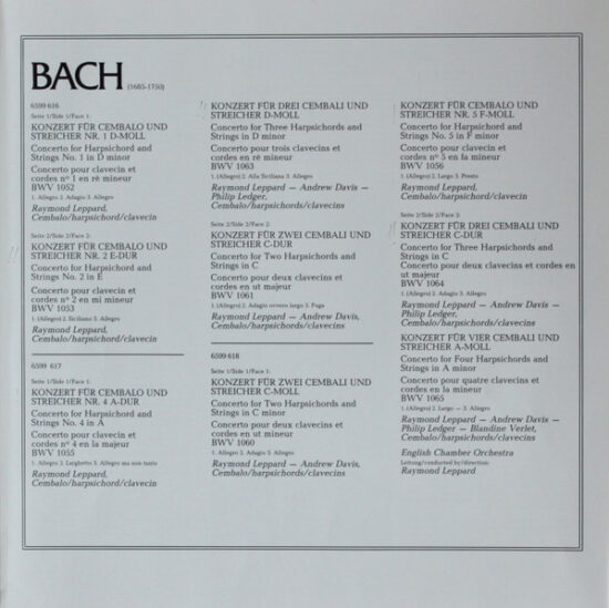 Johann Sebastian Bach - 9 Concerti Per 1,2,3 E 4 Cembali Ed Orchestra