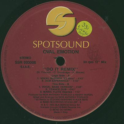 Oval Emotion - Do It (Summer '93 Remix)