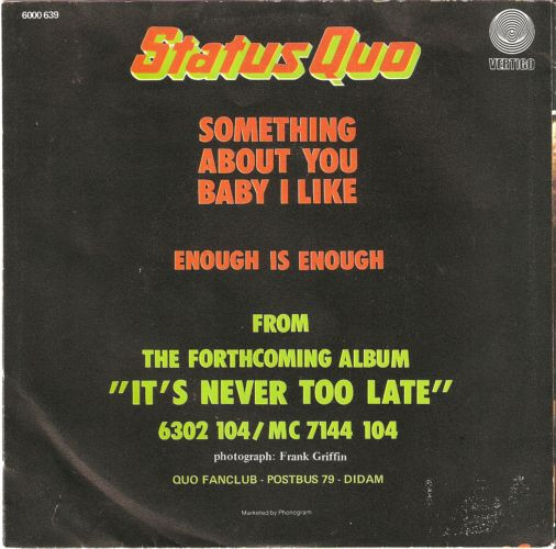 Status Quo - Something About You Baby I Like