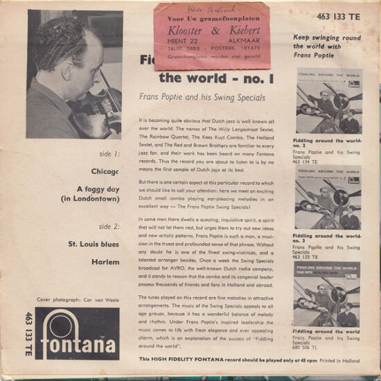 Frans Poptie And His Swing Specials - Fiddling Around The World No. 1