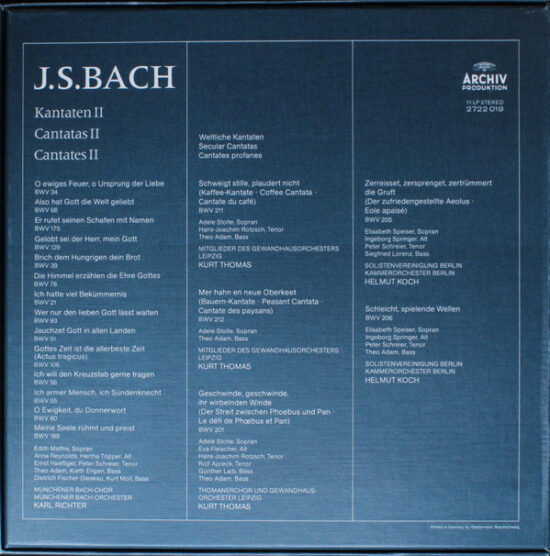 Johann Sebastian Bach - Kantaten II = Cantatas II = Cantates II