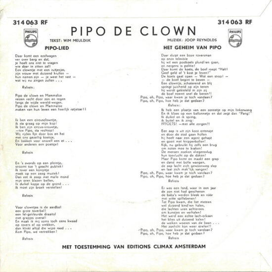Pipo De Clown - Het Pipo-Lied