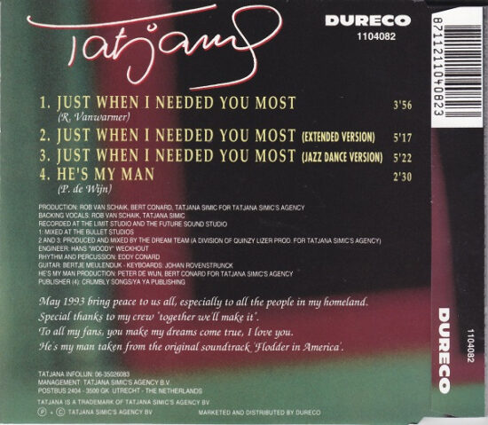 Tatjana - Just When I Needed You Most