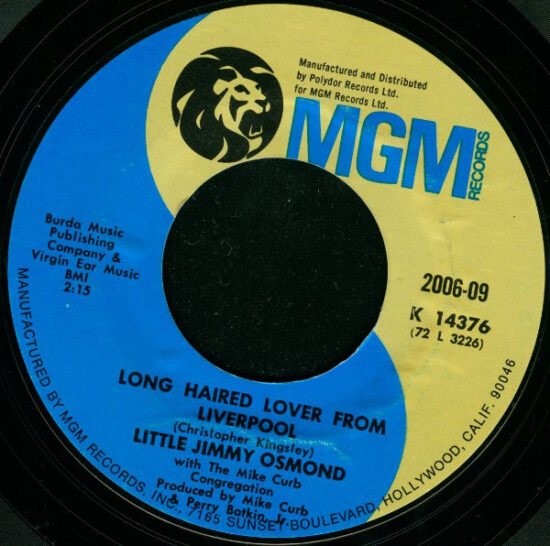 Jimmy Osmond - Mother Of Mine / Long Haired Lover From Liverpool
