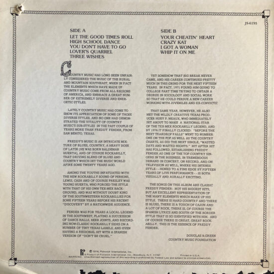 Freddy Fender (2) - Your Cheatin' Heart