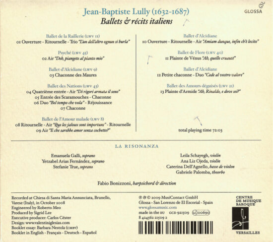 Jean-Baptiste Lully - Ballets & Récits Italiens