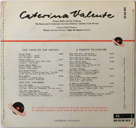 Caterina Valente - The Breeze And I / Jalousie / Siboney / Begin The Beguine