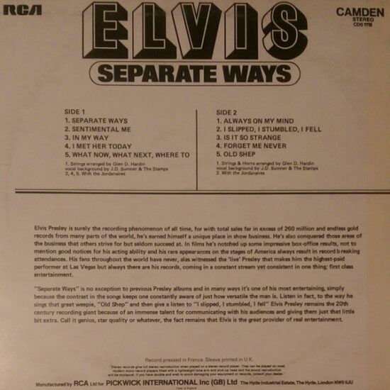 Elvis Presley - Separate Ways