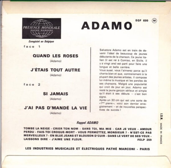 Adamo - Quand Les Roses
