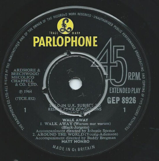 Matt Monro - Walk Away