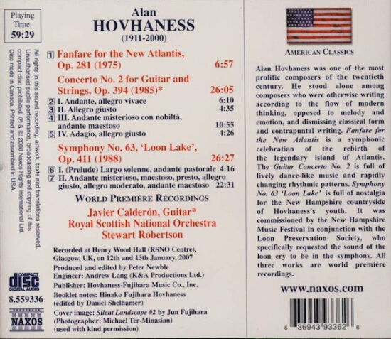 Alan Hovhaness - Guitar Concerto No. 2 • Symphony No. 63 'Loon Lake' • Fanfare For The New Atlantis