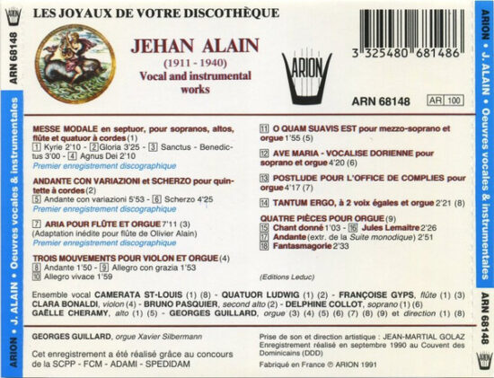 Jehan Alain - Oeuvres Instrumentales & Vocales