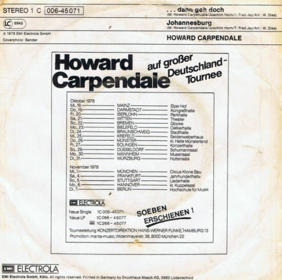 Howard Carpendale - ...Dann Geh Doch